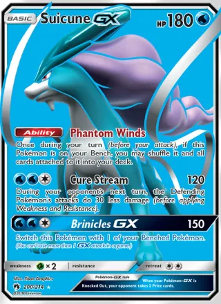Suicune GX #200 · Lost Thunder Pokémon card