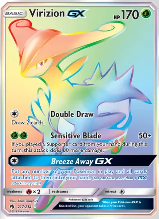Virizion GX #217 · Lost Thunder Pokémon card