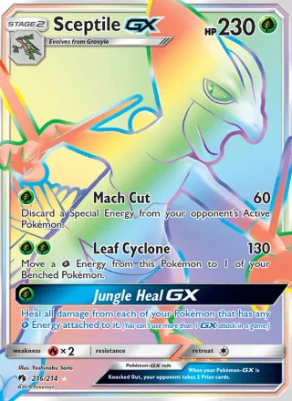 Sceptile GX #216 · Lost Thunder Pokémon card