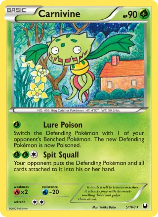 Carnivine #5 · Dark Explorers Pokémon card
