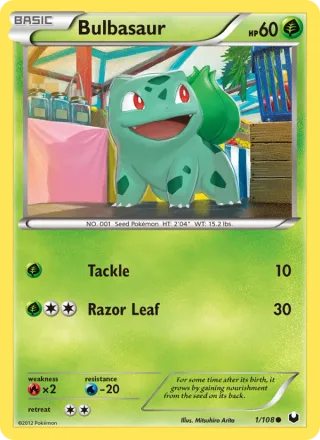 Bulbasaur #1 · Dark Explorers Pokémon card