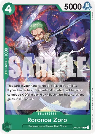 Roronoa Zoro #OP12-036 · Legacy of the Master One Piece card