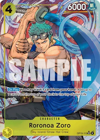Roronoa Zoro (Luffy Deck) #OP15-113-luffy-deck · Set Sail Deck Set One Piece card