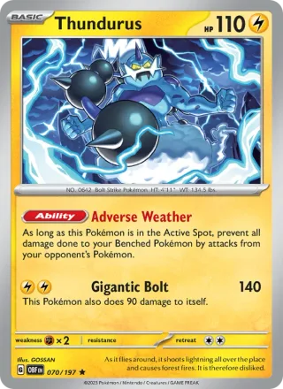 Thundurus #070 · Obsidian Flames Pokémon card