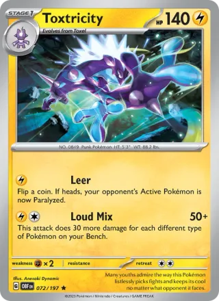 Toxtricity #072 · Obsidian Flames Pokémon card