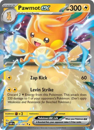 Pawmot ex #073 · Obsidian Flames Pokémon card