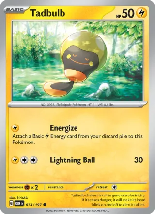 Tadbulb #074 · Obsidian Flames Pokémon card