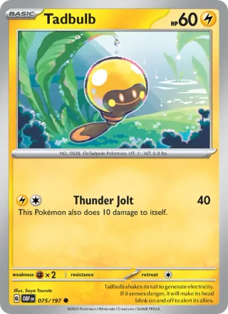 Tadbulb #075 · Obsidian Flames Pokémon card