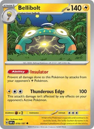 Bellibolt #078 · Obsidian Flames Pokémon card