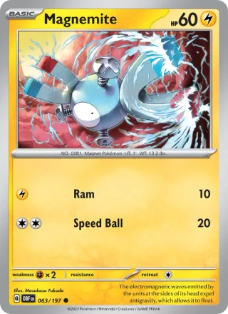 Magnemite #063 · Obsidian Flames Pokémon card