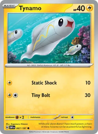 Tynamo #067 · Obsidian Flames Pokémon card