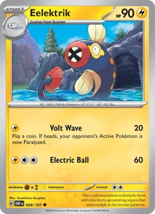 Eelektrik #068 · Obsidian Flames Pokémon card