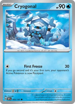Cryogonal #055 · Obsidian Flames Pokémon card