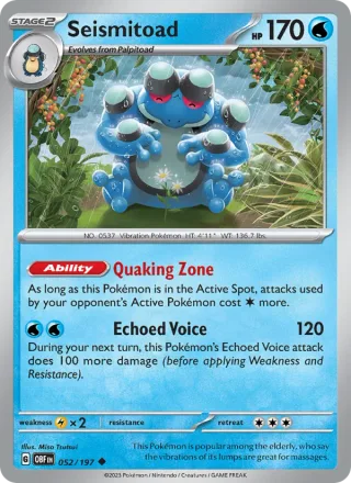 Seismitoad #052 · Obsidian Flames Pokémon card