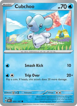 Cubchoo #053 · Obsidian Flames Pokémon card