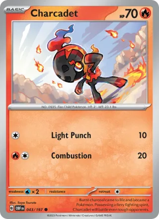 Charcadet #043 · Obsidian Flames Pokémon card