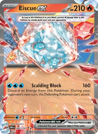 Eiscue ex #042 · Obsidian Flames Pokémon card