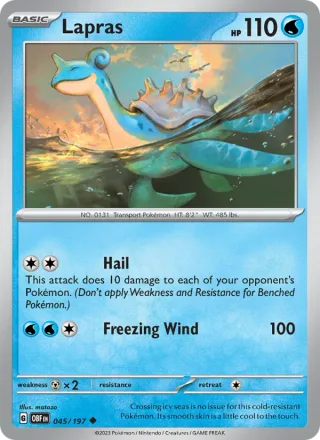 Lapras #045 · Obsidian Flames Pokémon card