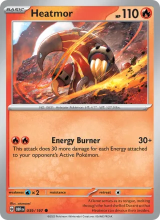 Heatmor #039 · Obsidian Flames Pokémon card