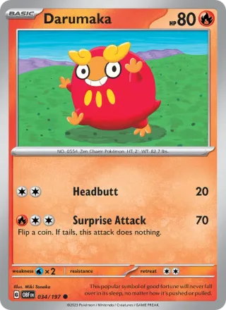 Darumaka #034 · Obsidian Flames Pokémon card