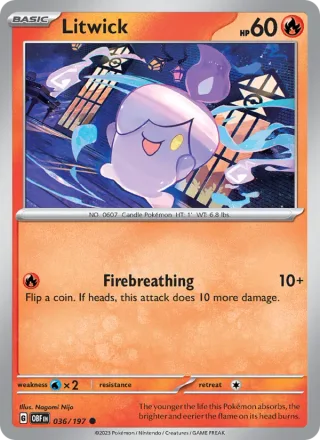 Litwick #036 · Obsidian Flames Pokémon card
