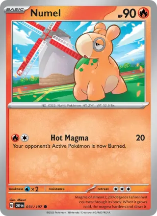Numel #031 · Obsidian Flames Pokémon card