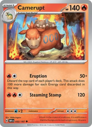 Camerupt #032 · Obsidian Flames Pokémon card