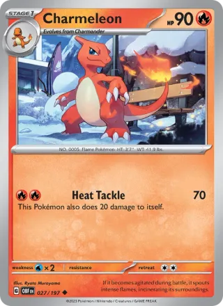 Charmeleon #027 · Obsidian Flames Pokémon card