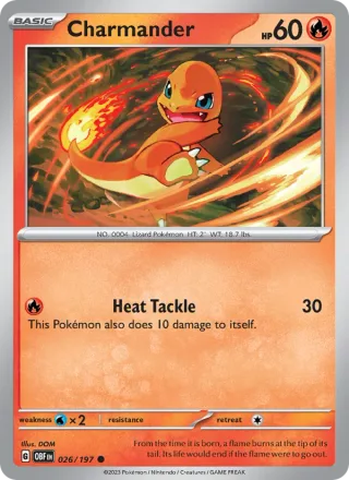 Charmander #026 · Obsidian Flames Pokémon card