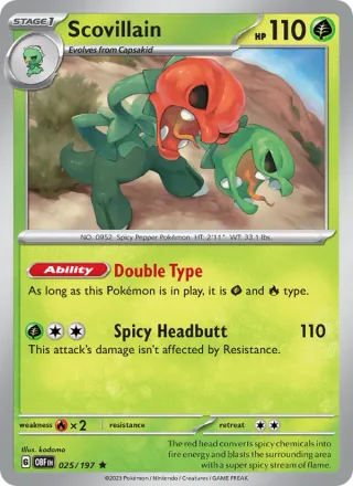 Scovillain #025 · Obsidian Flames Pokémon card
