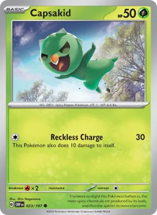 Capsakid #023 · Obsidian Flames Pokémon card