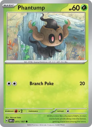 Phantump #011 · Obsidian Flames Pokémon card