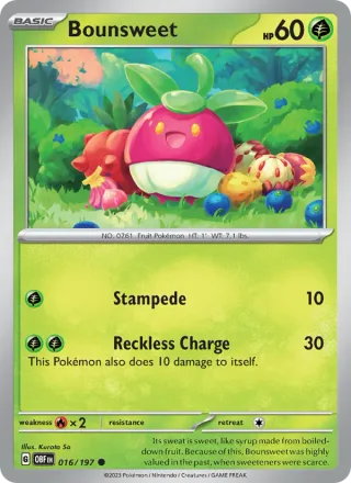 Bounsweet #016 · Obsidian Flames Pokémon card