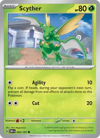 Scyther #004 · Obsidian Flames Pokémon card