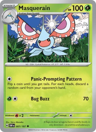 Masquerain #007 · Obsidian Flames Pokémon card