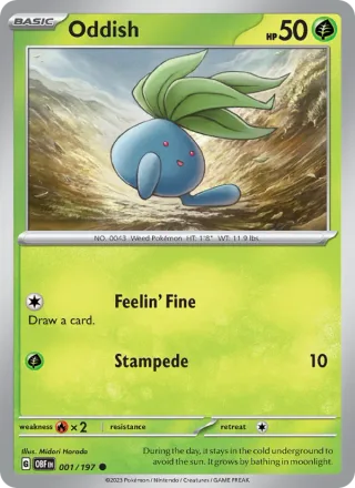 Oddish #001 · Obsidian Flames Pokémon card