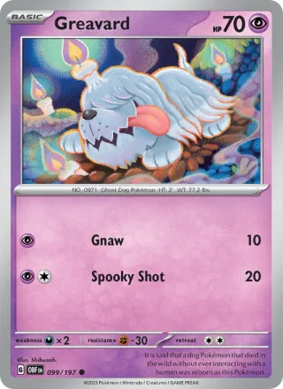 Greavard #099 · Obsidian Flames Pokémon card