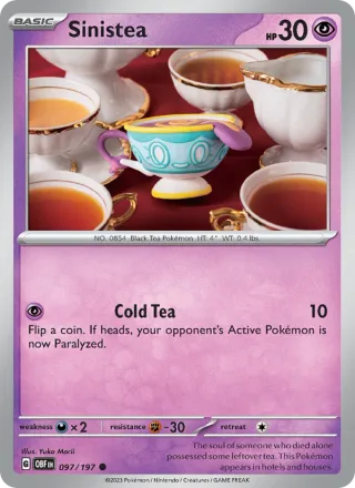 Sinistea #097 · Obsidian Flames Pokémon card