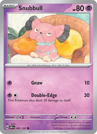 Snubbull #087 · Obsidian Flames Pokémon card