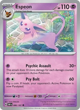 Espeon #086 · Obsidian Flames Pokémon card