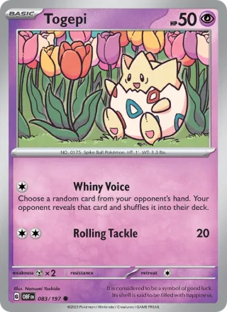 Togepi #083 · Obsidian Flames Pokémon card