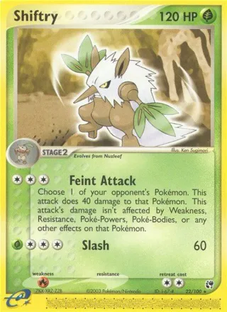 Shiftry #22 · Sandstorm Pokémon card