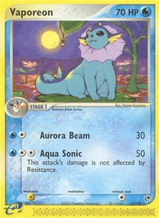 Vaporeon #25 · Sandstorm Pokémon card