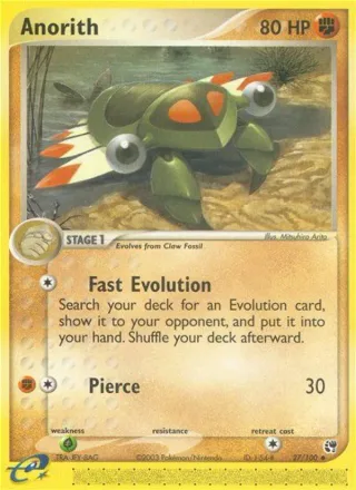 Anorith #27 · Sandstorm Pokémon card