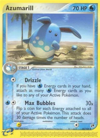 Azumarill #30 · Sandstorm Pokémon card