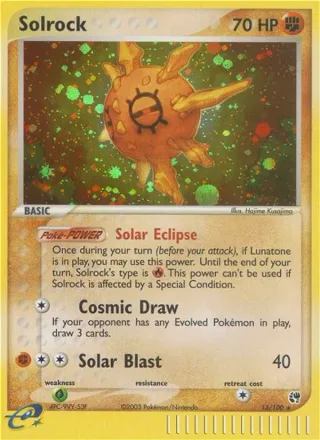 Solrock #13 · Sandstorm Pokémon card
