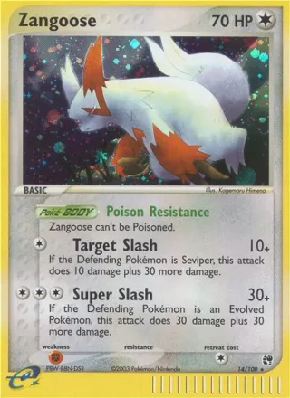 Zangoose #14 · Sandstorm Pokémon card