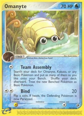 Omanyte #70 · Sandstorm Pokémon card