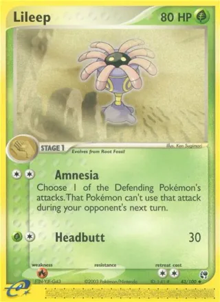 Lileep #43 · Sandstorm Pokémon card