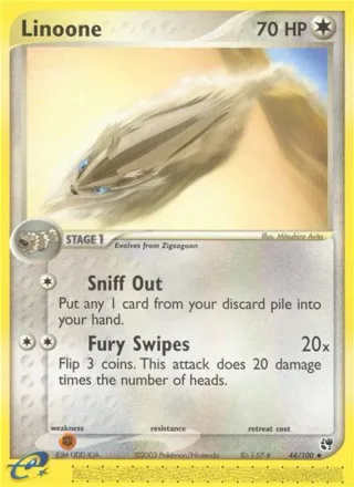 Linoone #44 · Sandstorm Pokémon card